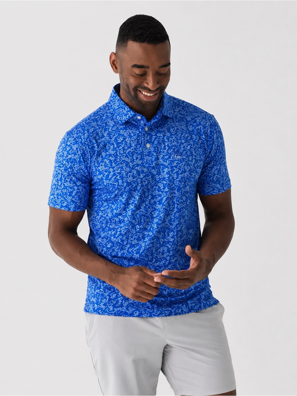 NEW Fernando Pena Men’s Performance Sport Short Sleeve Polo Shirt Medium 724